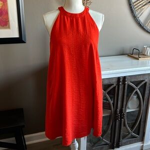 LISTICLE Tangerine Halter Back Cutout Swing Dress Size Small